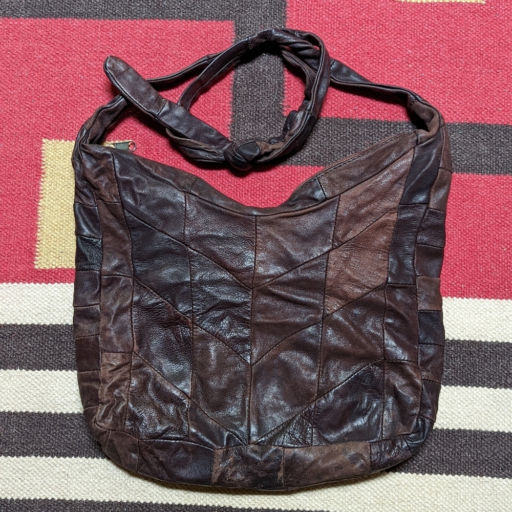 Buttery Soft Patchwork Leather Bag - image 1